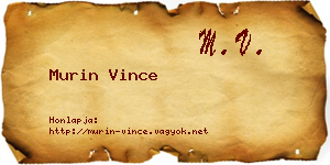 Murin Vince névjegykártya